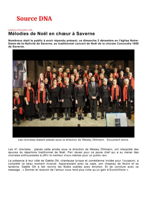 DNA concert Noël 2018